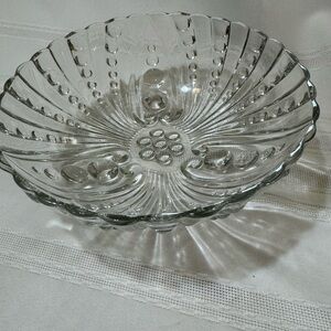 Vintage glass footed serving bowl